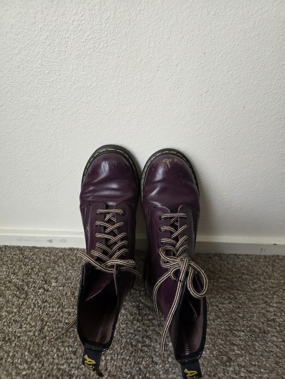 Dr. Martens Plum Leather Lace-Up Boots - Picture 7 of 8